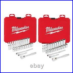 Milwaukee Ratchet + Socket Mechanics Tool Set 1/4 Drive SAE/Metric (54-Pcs)