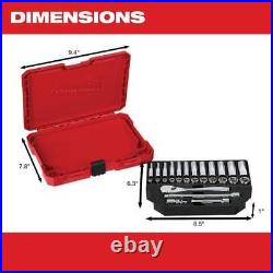 Milwaukee Ratchet + Socket Mechanics Tool Set 1/4 Drive SAE/Metric (54-Pcs)