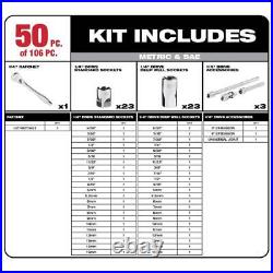Milwaukee Ratchet+ Socket Mechanics Tool Set with PACKOUT Set SAE/Metric (130-Pcs)