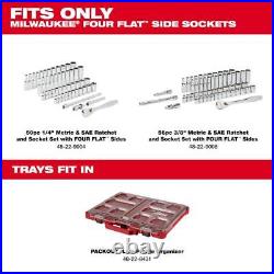 Milwaukee Ratchet/Socket Mechanics Tool Set with Trays 1/4, 3/8 Drive (53-Pcs)