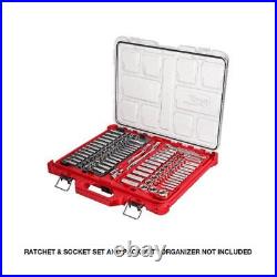 Milwaukee Ratchet/Socket Mechanics Tool Set with Trays 1/4, 3/8 Drive (53-Pcs)