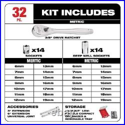 Milwaukee Ratchet/Socket Set 3/8 Drive SAE/Metric with PACKOUT Case (60-Piece)