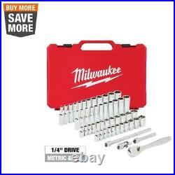 Milwaukee Ratchet and Socket Mechanics Tool Set 1/4 in Drive SAE/Metric