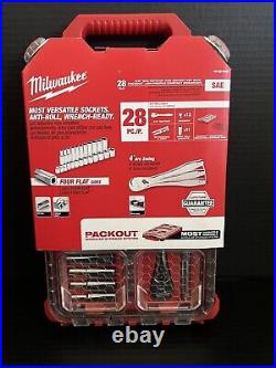 Milwaukee Ratchet and Socket Mechanics Tool Set 3/8 in Drive SAE Case (28-Piece)