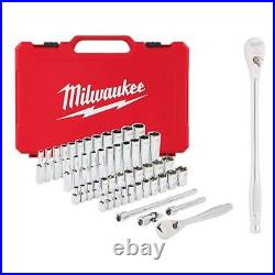 Milwaukee Ratchet and Socket Mechanics Tool Set Low Profile Durable (51-Piece)