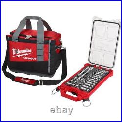 Milwaukee Ratchet and Socket Sets 3/8 Metric Mechanics Tool Set+Case+Bag