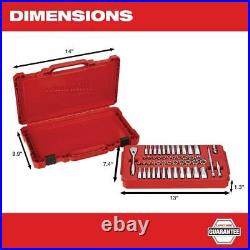 Milwaukee Ratchet and Socket Tool Set 1/4 in Drive SAE/Metric 50-Pc with Tool Box