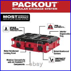 Milwaukee SAE/Metric Ratchet + Socket Set 1/4 (50-Pcs) with PACKOUT 22 Tool Box
