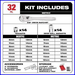 Milwaukee SAE/Metric Ratchet+Socket Tool Set 3/8 Drive With PACKOUT Case (60-Pcs)