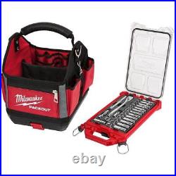 Milwaukee Tool Set 3/8-in Drive Metric Ratchet with PACKOUT Case Tote (32-Piece)