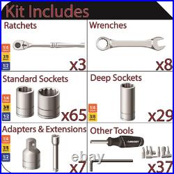 NEW Complete Mechanics Tool Set 149-PCS Ratchets Sockets Wrenches DYI Projects
