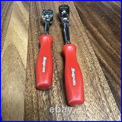 NEW Snap-on Tools 2pc 1/4 CLASSIC RED Hard Handle THLD72 THLFD72 Ratchet Set