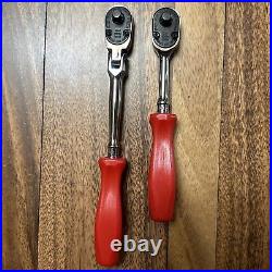 NEW Snap-on Tools 2pc 1/4 CLASSIC RED Hard Handle THLD72 THLFD72 Ratchet Set