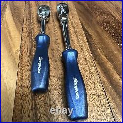 NEW Snap-on Tools 2pc 1/4 Power Blue Hard Handle THLD72 / THLFD72 Ratchet Set