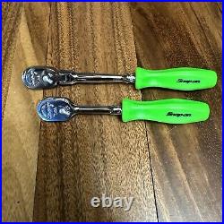 NEW Snap-on Tools 2pc GREEN 1/4 GREEN Hard Handle THLD72 / THLFD72 Ratchet Set