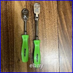 NEW Snap-on Tools 2pc GREEN 1/4 GREEN Hard Handle THLD72 / THLFD72 Ratchet Set