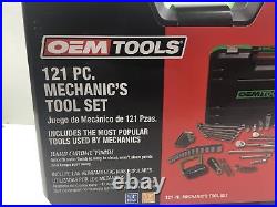 OEM Tools 121 Piece Mechanic's Tool Set Hard Chrome Finish 1/4 3/8 Drive
