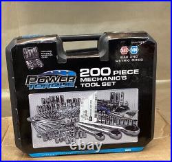 Power Torque SAE/MM 200 Piece Mechanics Tool Set GM4323 NEW