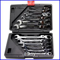 Ratchet Wrench Adjustable Double End Socket Spanner Kit Car Repair Hand Tool Set