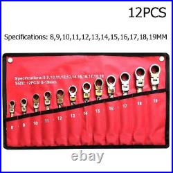 Ratchet Wrench Set CR-V Steel Flexible Head Spanner Car Repair Disassembly Tool