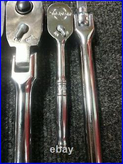 Snap-on Tools 10 piece 1/4 3/8 & 1/2 Drive Chrome Ratchet Set lot Nice