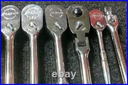 Snap-on Tools 10 piece 1/4 3/8 & 1/2 Drive Chrome Ratchet Set lot Nice