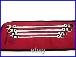 Snap on Tools NEW XFR704 4pc SAE 12-pt Double Flex Ratcheting Box Wrench Set USA