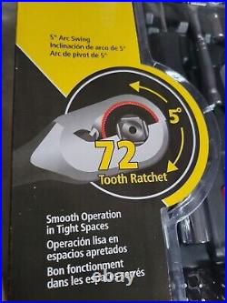 Stanley 269 PC Mechanics Tool Set 1/4 3/8 & 1/2 Drive 72 Tooth Ratchets Non-Slip