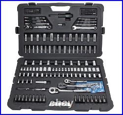 Stanley Mechanics Tool Set 201 Piece SAE Metric Chrome Socket Drive Wrench Case