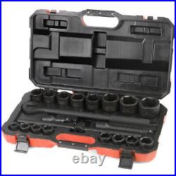 Stark USA 21PC 3/4 DR Inch Drive Tool Black Impact Ratchet Socket Set Standard