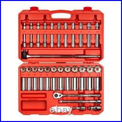 TEKTON Hex Ratchet/Socket Sets 1/2 Drive 6-Point with Storage Case (52-Piece)