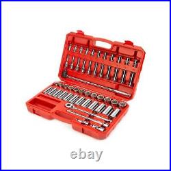 TEKTON Hex Ratchet/Socket Sets 1/2 Drive 6-Point with Storage Case (52-Piece)