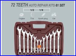 Tool Kit Car Set Repair Socket Spanner Wrench Auto Hand Ratchet Piece Tools Box
