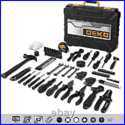 Tool Kit Set Box for Home Household with Drill Wrench Socket Basic Hand Tools