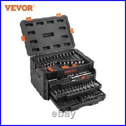 VEVOR Mechanics Tool Set and Socket Set 1/4 3/8 1/2 Drive Deep and Standard