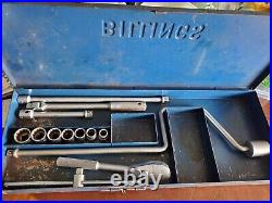 Vintage Billings 3/8 Drive Ratchet Socket Wrench Set withBreaker, Extensions, Etc