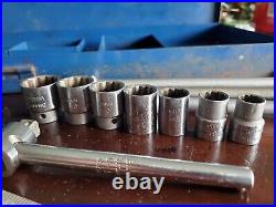 Vintage Billings 3/8 Drive Ratchet Socket Wrench Set withBreaker, Extensions, Etc