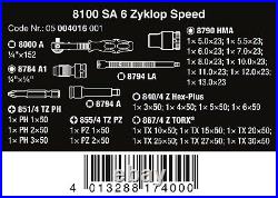 Wera 8100 SA 6 Zyklop Speed Ratchet Set 1/4 Drive Metric 05004016001