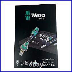 Wera Tools 26Pc Zyklop KK Speed Ratchet ¼ Socket and Bit Set with Pouch Metric