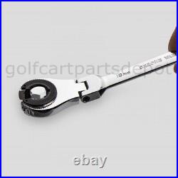 (set of 1) Flexible Head Metric Tubing Ratchet Wrench Repair Tool Open End